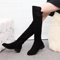 Botas Altas Sobre la Rodilla, Planas, para Mujer