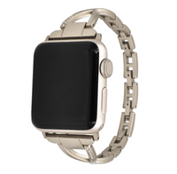 Correa Tipo X de Acero Inoxidable con Diamantes, Compatible con Apple Watch