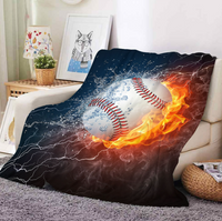 Manta de Peluche Súper Suave con Estampado 3D Béisbol