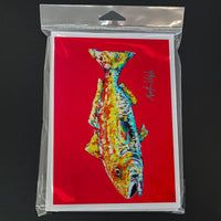Set de Tarjetas de Saludo Diseño Pez, Pack de 8