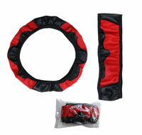 Funda de Cuero para Volante, Roja y Negra, Antideslizante