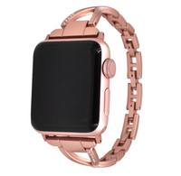 Correa Tipo X de Acero Inoxidable con Diamantes, Compatible con Apple Watch