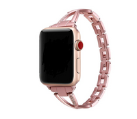 Correa Tipo X de Acero Inoxidable con Diamantes, Compatible con Apple Watch